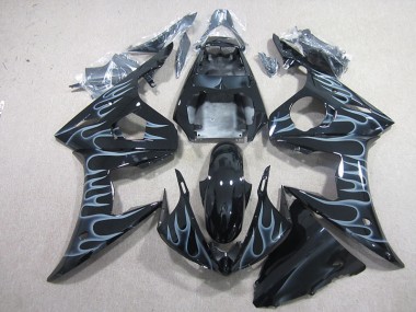 ABS 2003-2005 Black with Flame Yamaha YZF R6 Motorcyle Fairings Canada