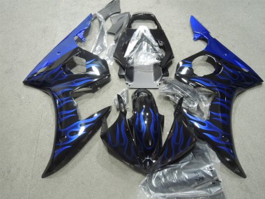 ABS 2003-2005 Black Blue Flame Yamaha YZF R6 Bike Fairings Canada