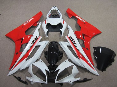 2006-2007 White Black Red Yamaha YZF R6 Replacement Motorcycle Fairings Canada