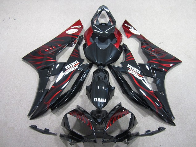 ABS 2006-2007 Black Red Flame Yamaha YZF R6 Motorcycle Bodywork Canada ABS 2006-2007 Black Red Flame Yamaha YZF R6 Motorcycle Bodywork Canada