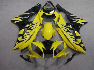 ABS 2006-2007 Yellow Black Flame Yamaha YZF R6 Motorbike Fairing Kits Canada