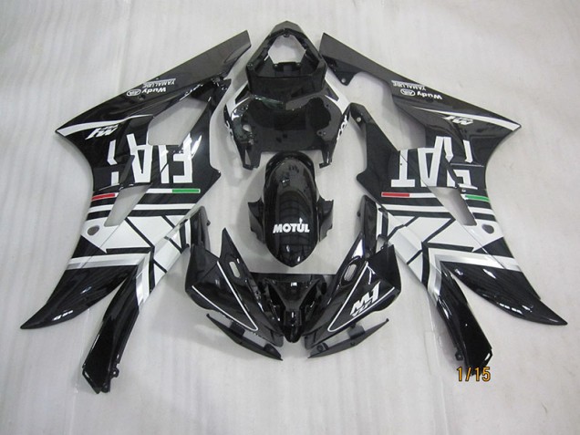 ABS 2006-2007 Black White Motul Fiat Yamaha YZF R6 Motorcycle Fairings Canada ABS 2006-2007 Black White Motul Fiat Yamaha YZF R6 Motorcycle Fairings Canada