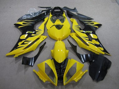 ABS 2008-2016 Yellow Black Flame Yamaha YZF R6 Motor Bike Fairings Canada