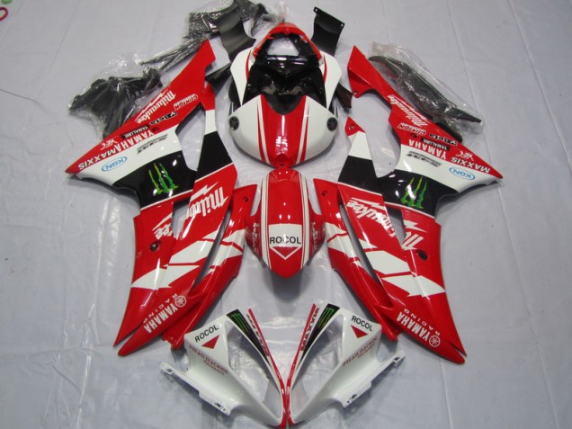 ABS 2008-2016 Red White Rocol Yamaha YZF R6 Motorcycle Fairings Kits Canada ABS 2008-2016 Red White Rocol Yamaha YZF R6 Motorcycle Fairings Kits Canada