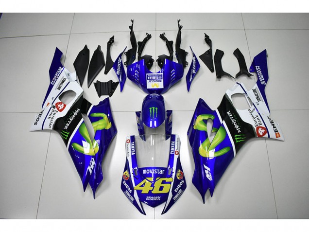 ABS 2017-2021 Monster Blue Movistar 46 Yamaha YZF R6 Motorcycle Bodywork Canada ABS 2017-2021 Monster Blue Movistar 46 Yamaha YZF R6 Motorcycle Bodywork Canada